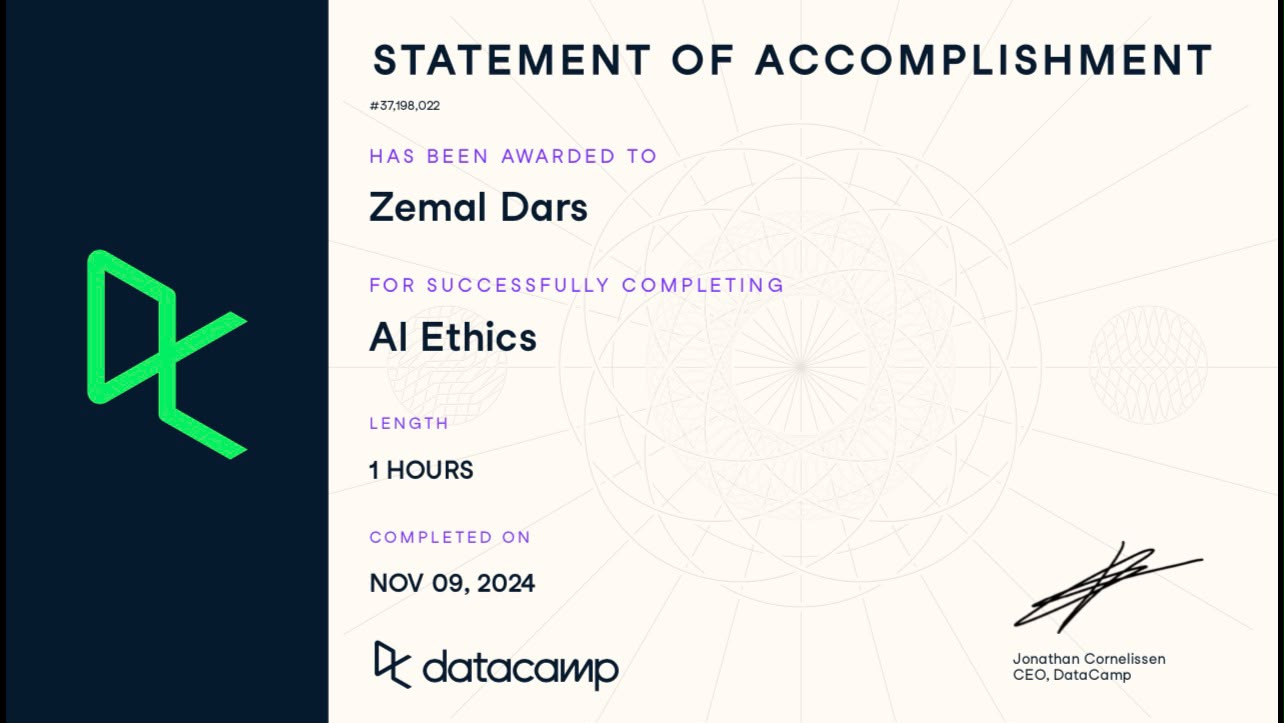 AI Ethics certificate