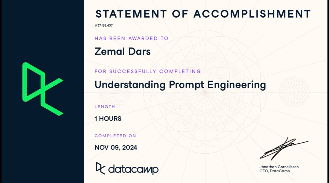 Understanding Prompt Engineering certificate